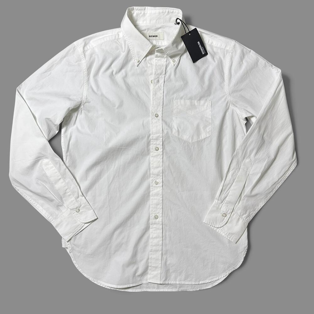 Buck Mason Skyline Poplin One Pocket BD Shirt Mens Size M White Cotton NWT